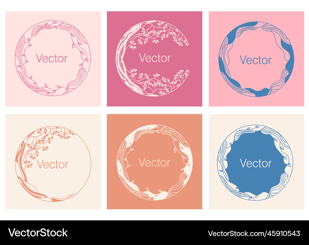 Set of round frames Set of round frames vector image