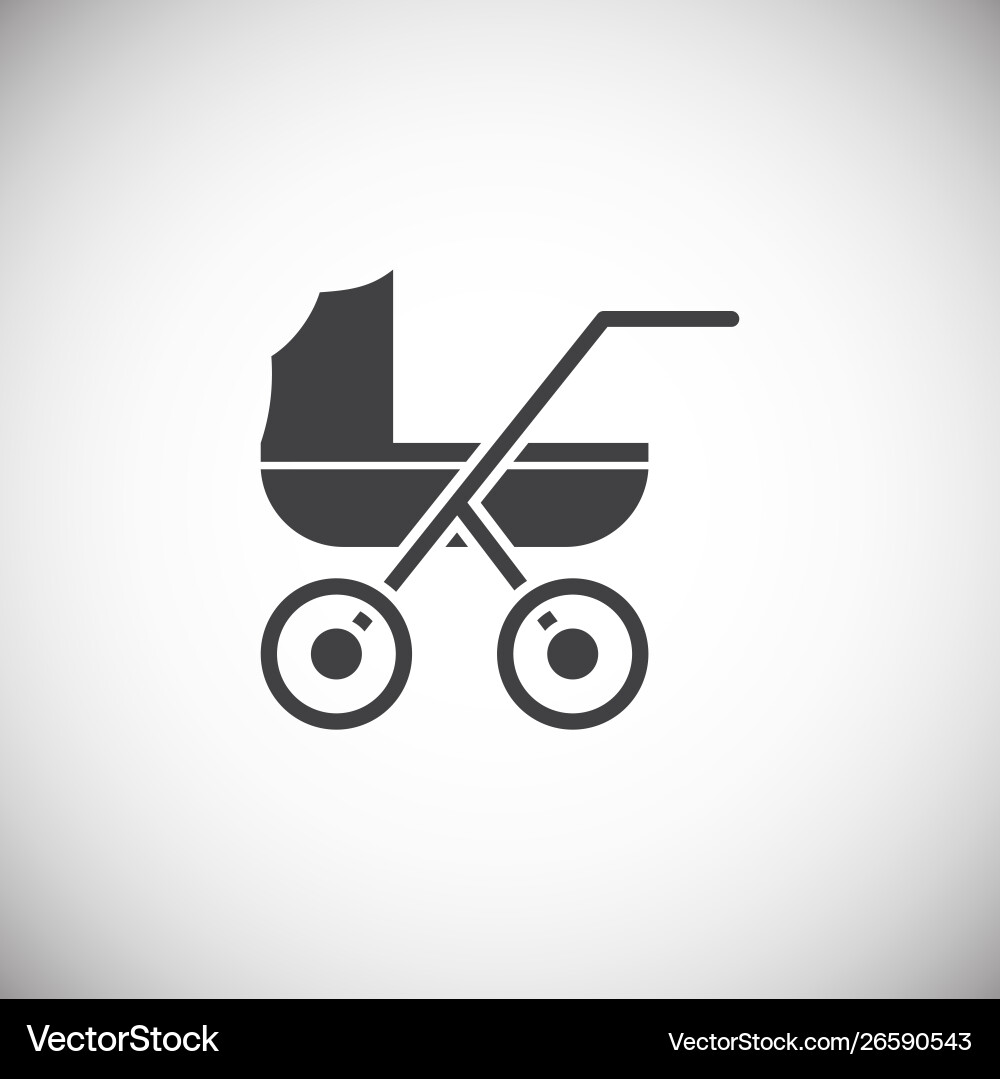 Stroller icon on background for graphic and web Stroller icon on background for graphic and web Vector Image