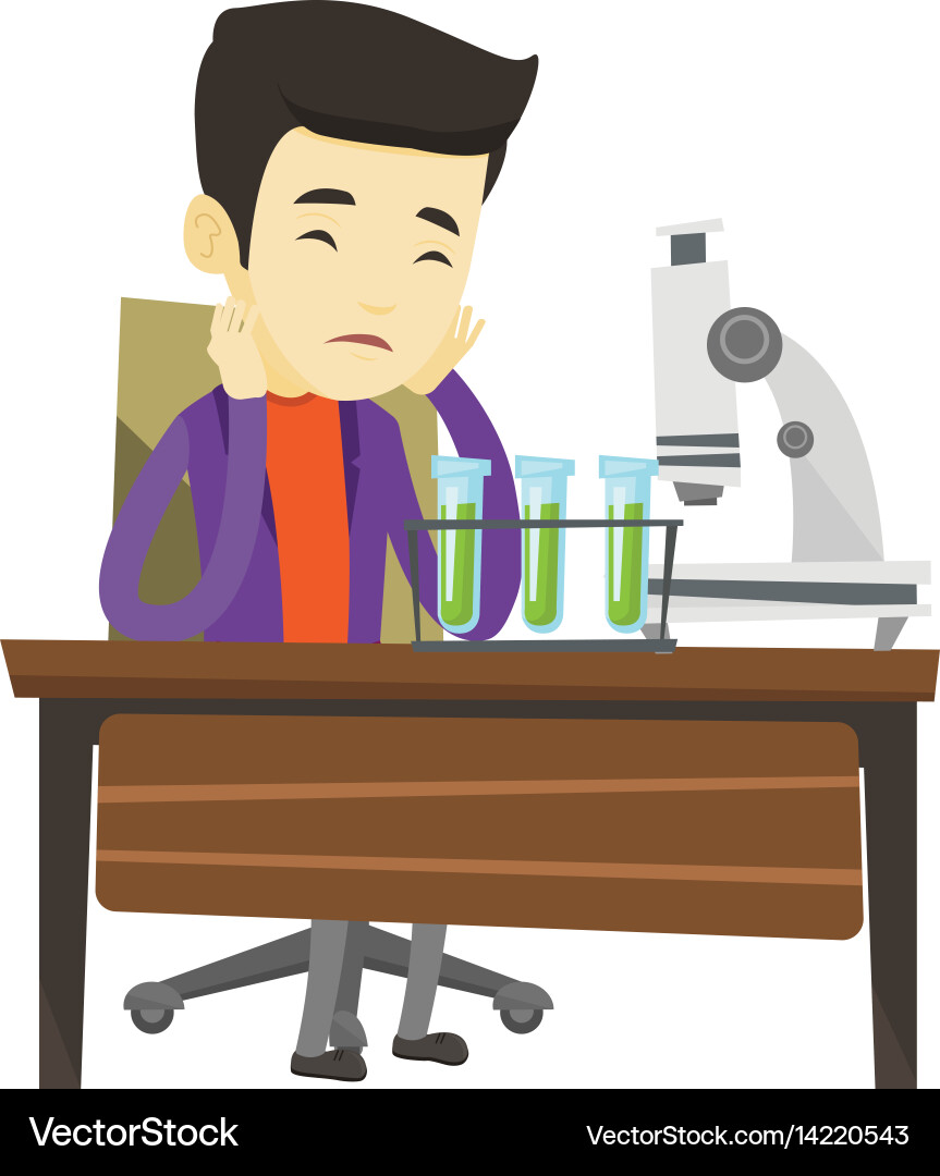 Student working at laboratory class vector image