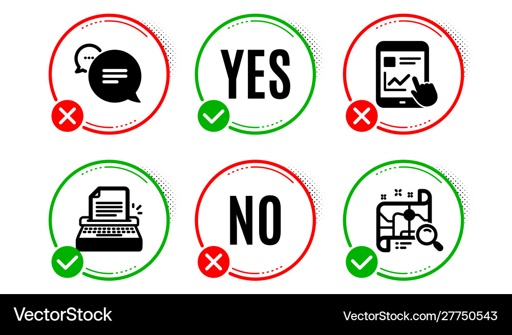 Text message internet report and typewriter icons Text message internet report and typewriter icons Vector Image