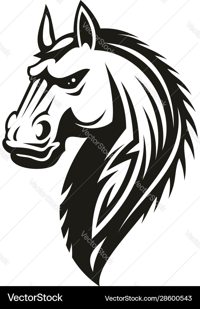 Tribal horse head mascot or tattoo Vector Image