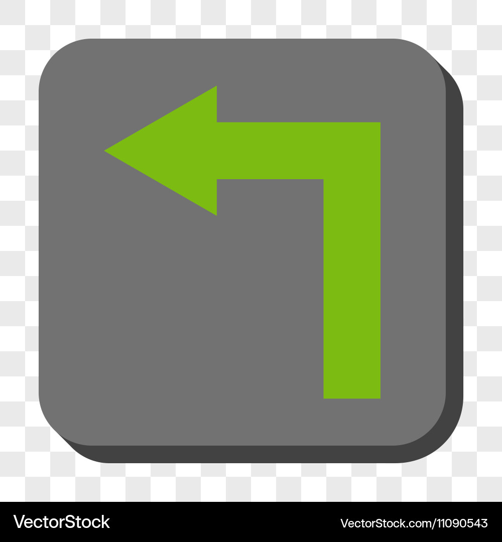 Turn left rounded square button Vector Image