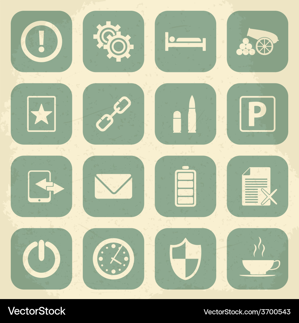 Universal retro icons for web and mobile vector image