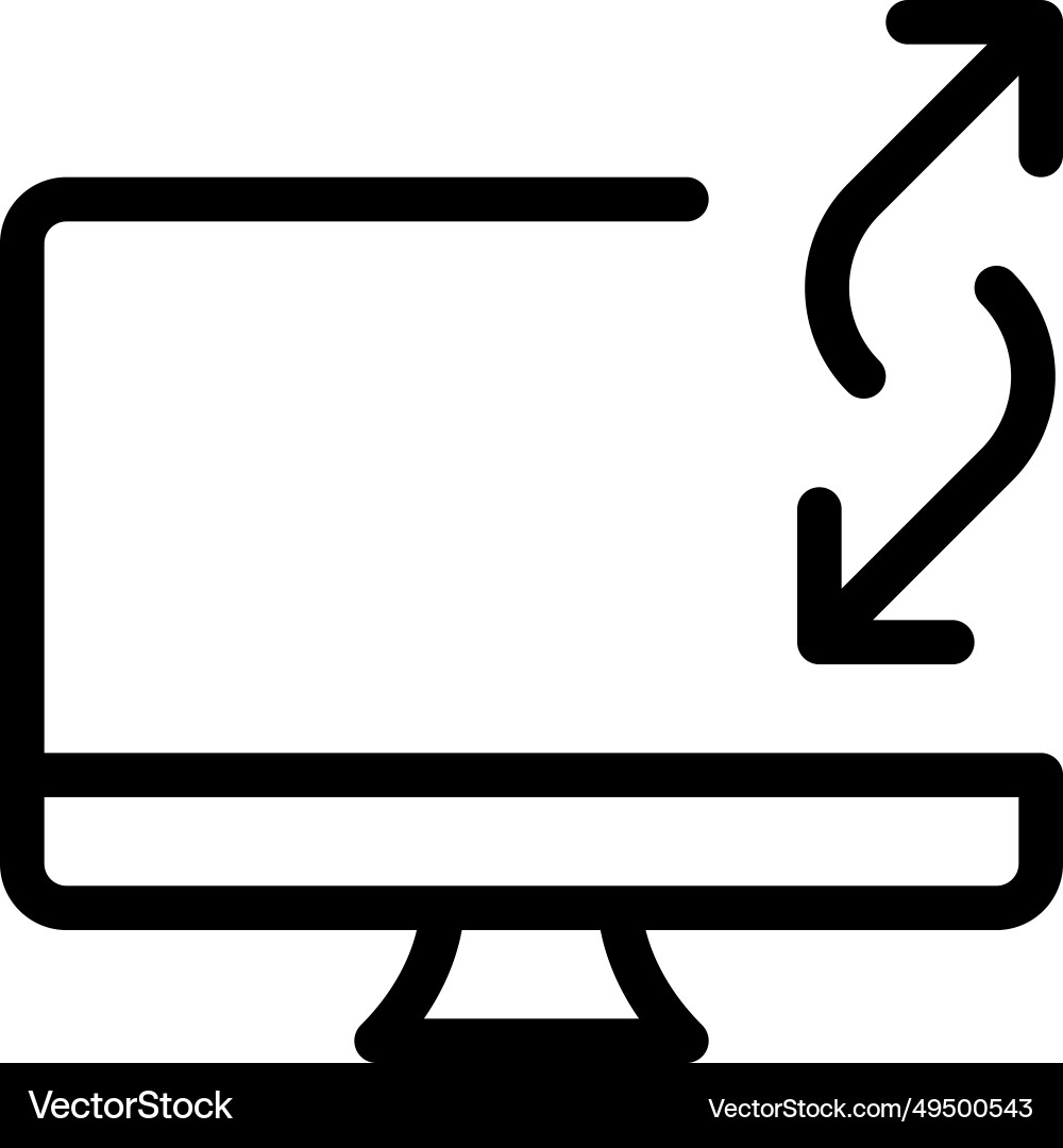 Utilizing desktop computer for data transfer Vector Image