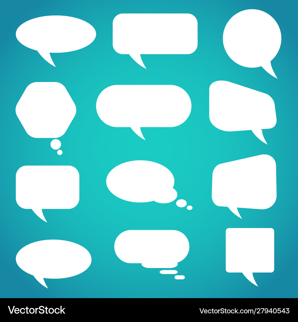 White speech bubbles set design elements White speech bubbles set design elements Vector Image