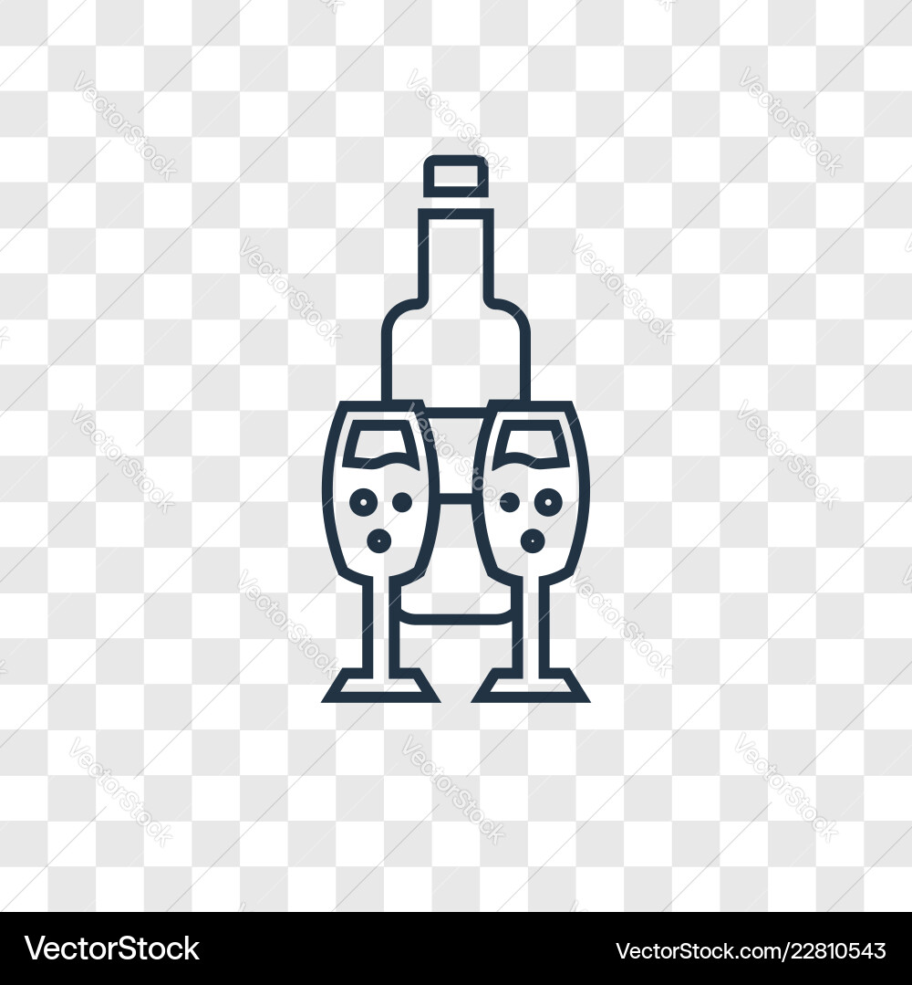 Wine concept linear icon isolated on transparent Wine concept linear icon isolated on transparent vector image