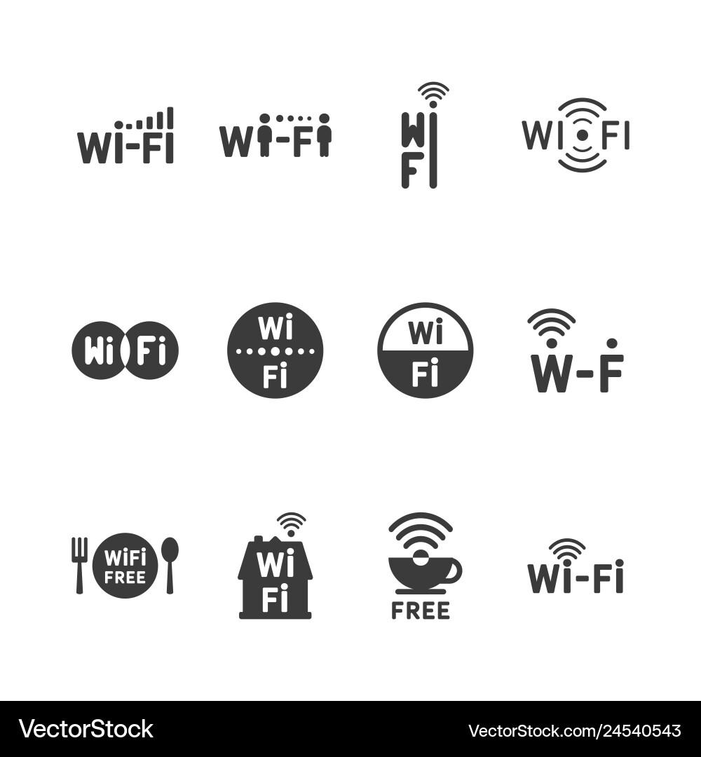 Wireless Network Icons - Wifi Remote Vector Image