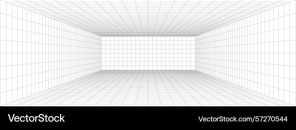 3d grid perspective background with room and line 3d grid perspective background with room and line vector image