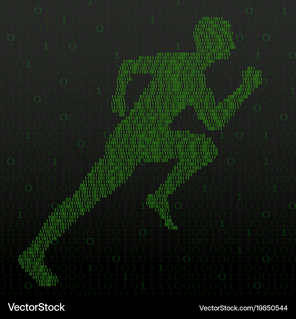 Abstract silhouette running man from binary vector image