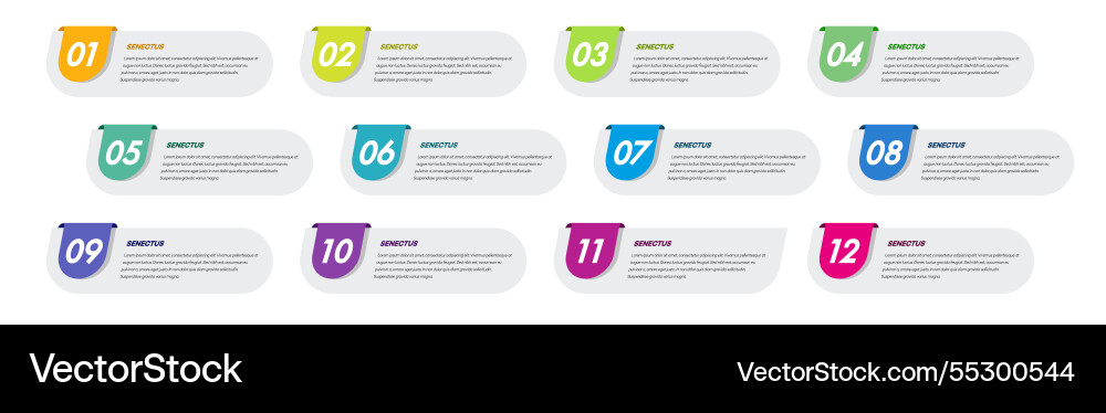 Bullet points numbers from 1 to 12 list markers Bullet points numbers from 1 to 12 list markers vector image