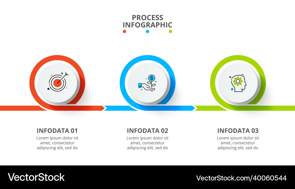 Business data visualization process chart Business data visualization process chart vector image