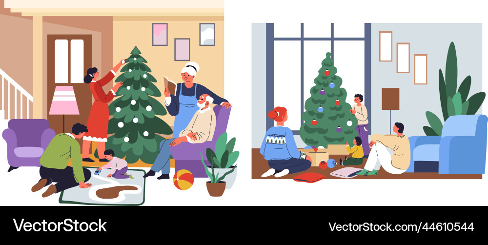 Christmas holidays winter celebration at home Christmas holidays winter celebration at home vector image