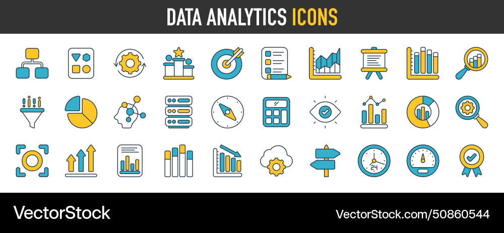 Data analytics icon set Data analytics icon set Vector Image