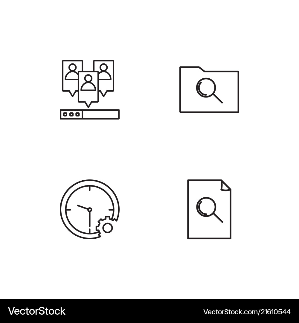 Data analytics linear icons set simple outline vector image