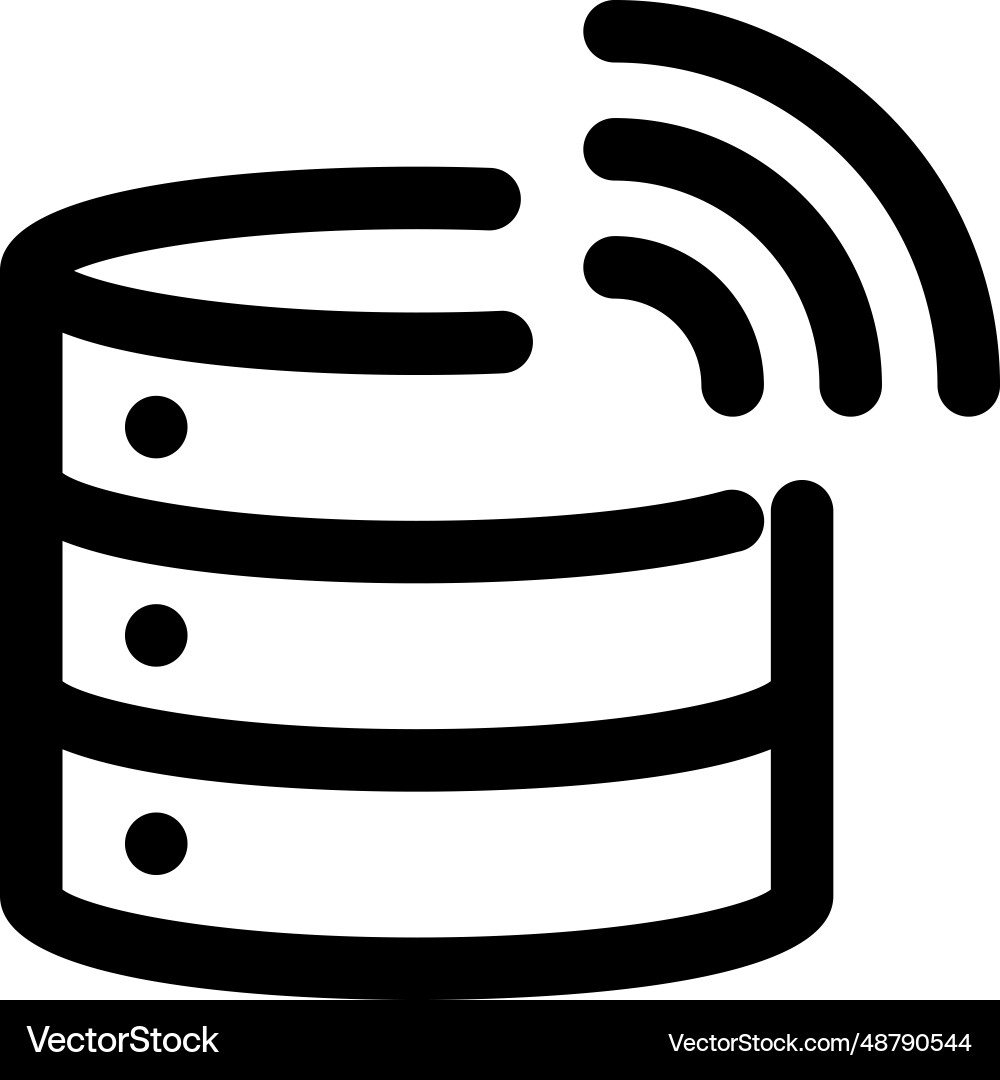 Database for storing data wirelessly vector image