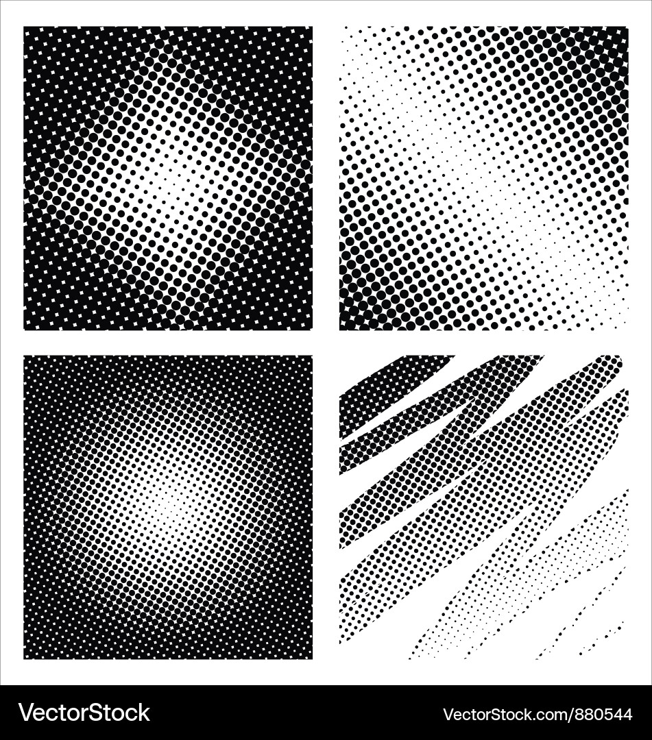 Halftone Dot Pattern Collection vector image
