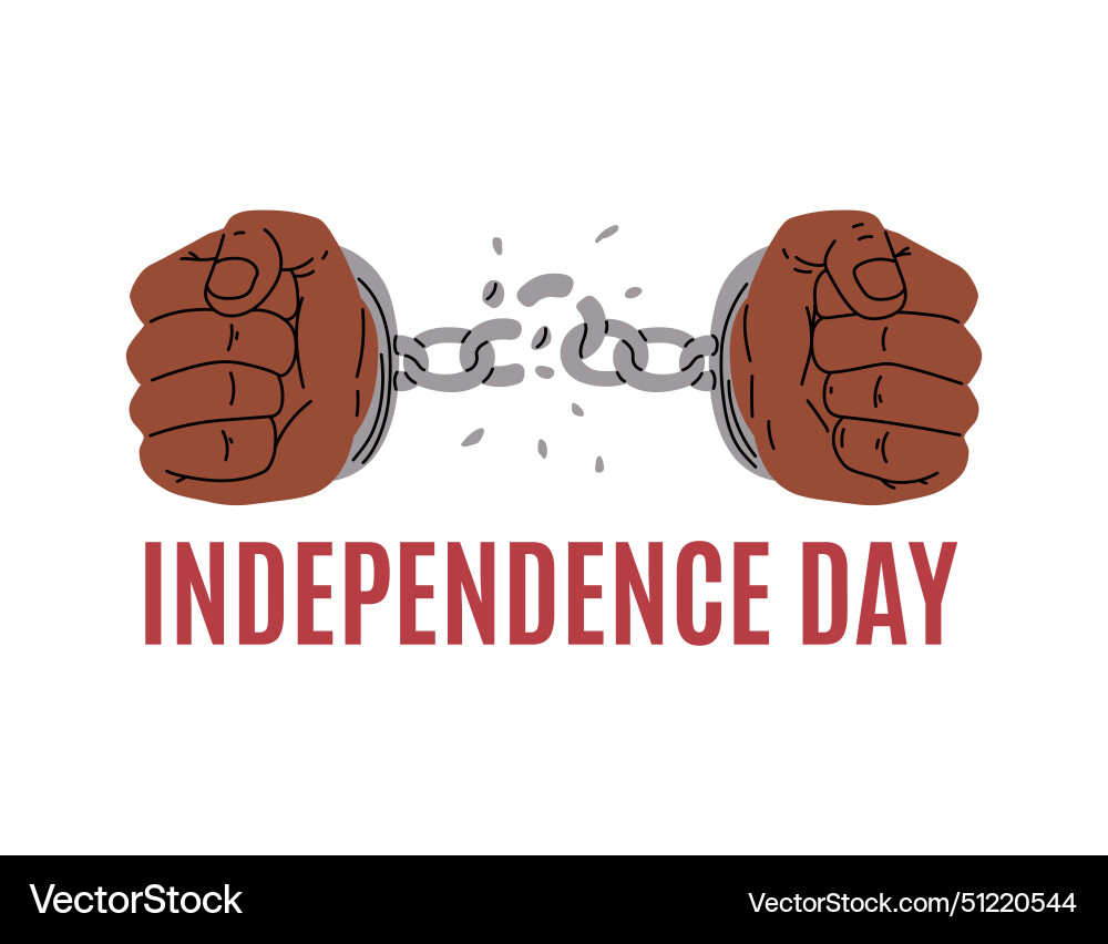 Hands in handcuffs with broken chain Hands in handcuffs with broken chain Vector Image