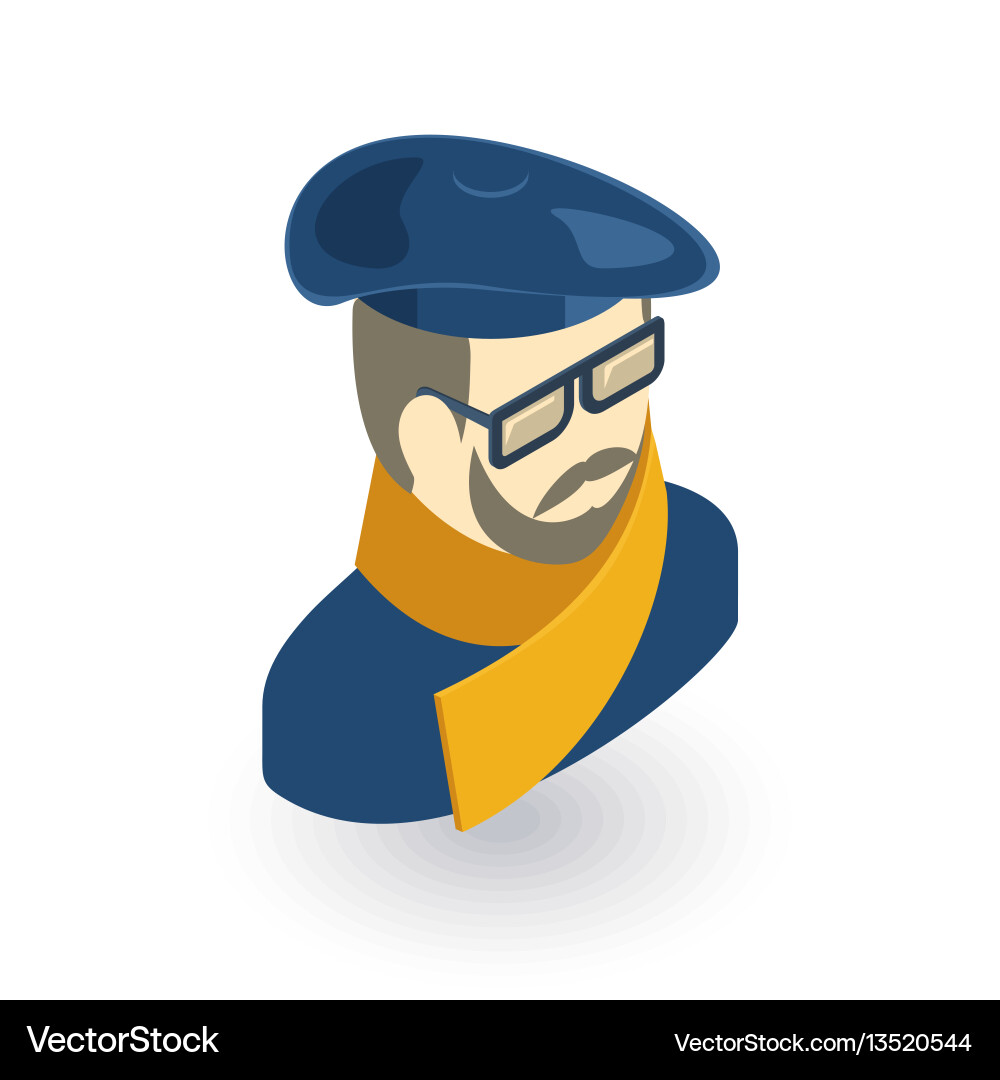 Künstler avatar arts portrait isometric flat icon Künstler avatar arts portrait isometric flat icon vektorbild