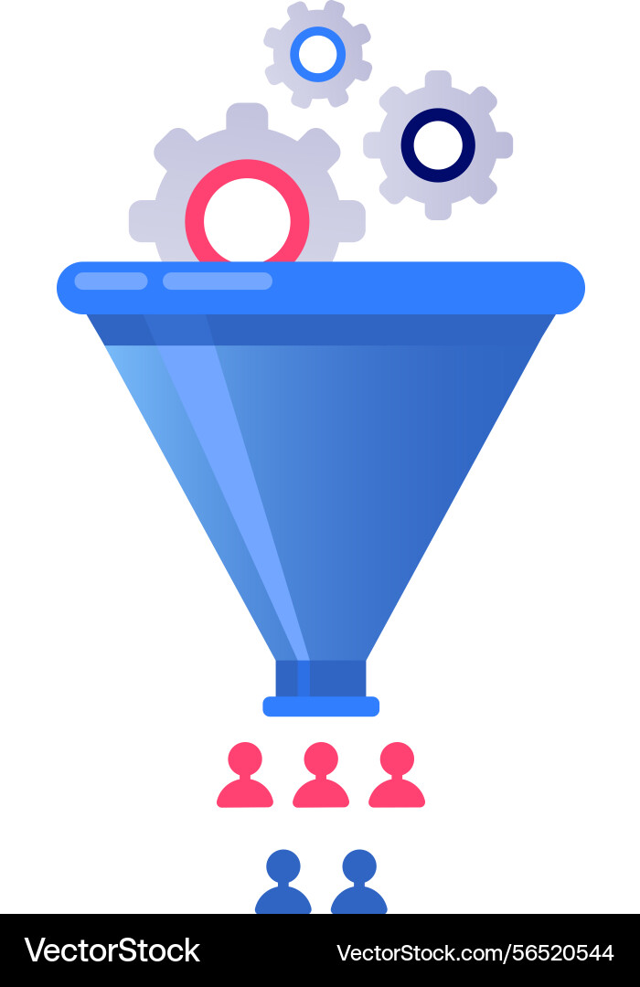 Marketing automation process filtering customers Marketing automation process filtering customers vector image