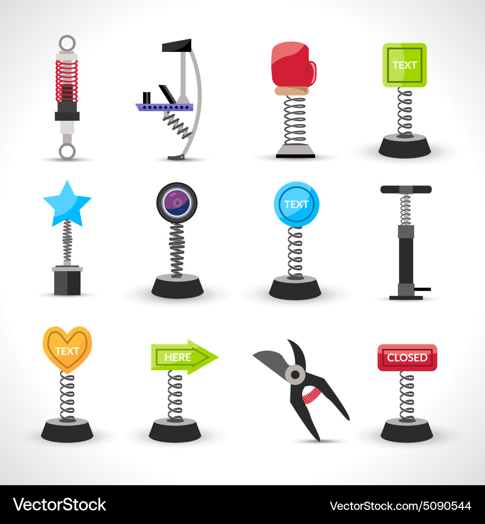 Metal spring devices Royalty Free Vector Image