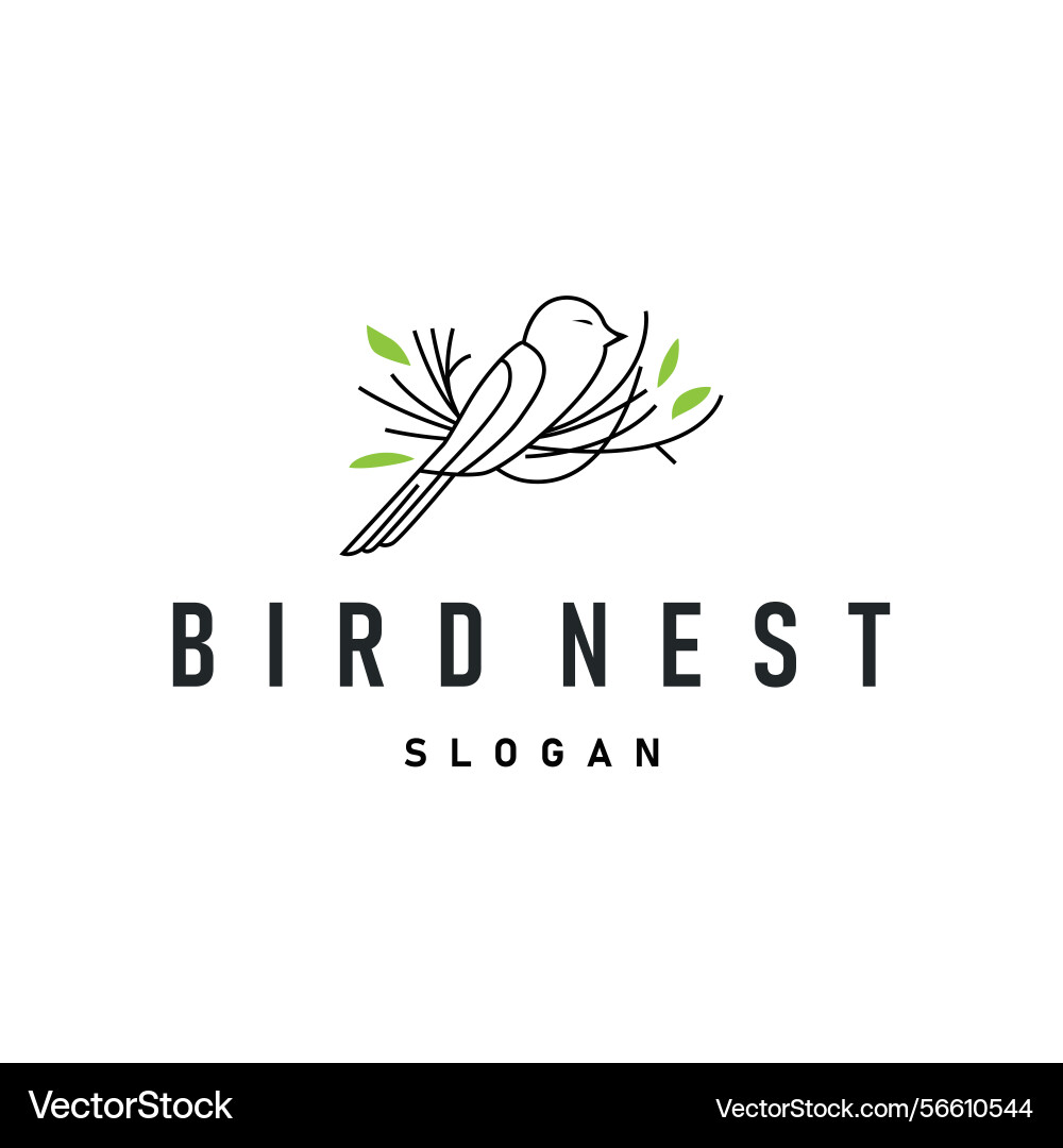 Modern simple design bird nest logo line concept Modern simple design bird nest logo line concept vector image