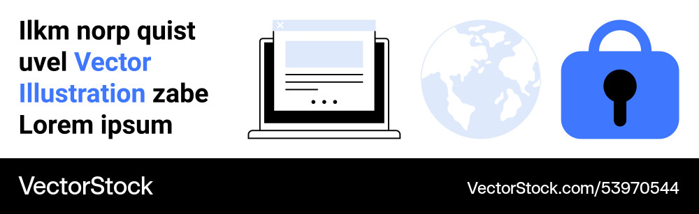 Online security and data privacy concept with web Online security and data privacy concept with web vector image