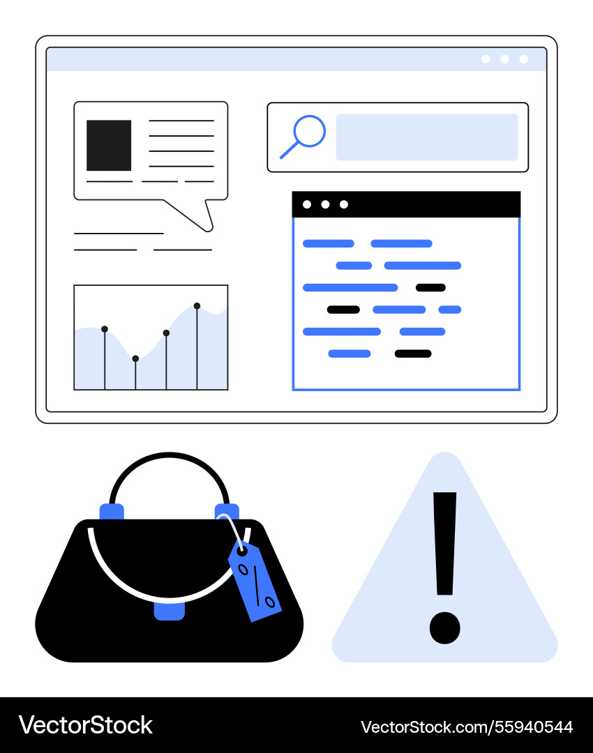 Online shopping analytics with data visualization vector image
