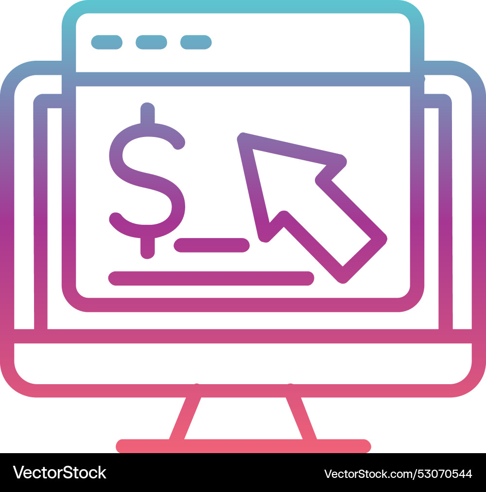 Pay per click line gradient design Vector Image