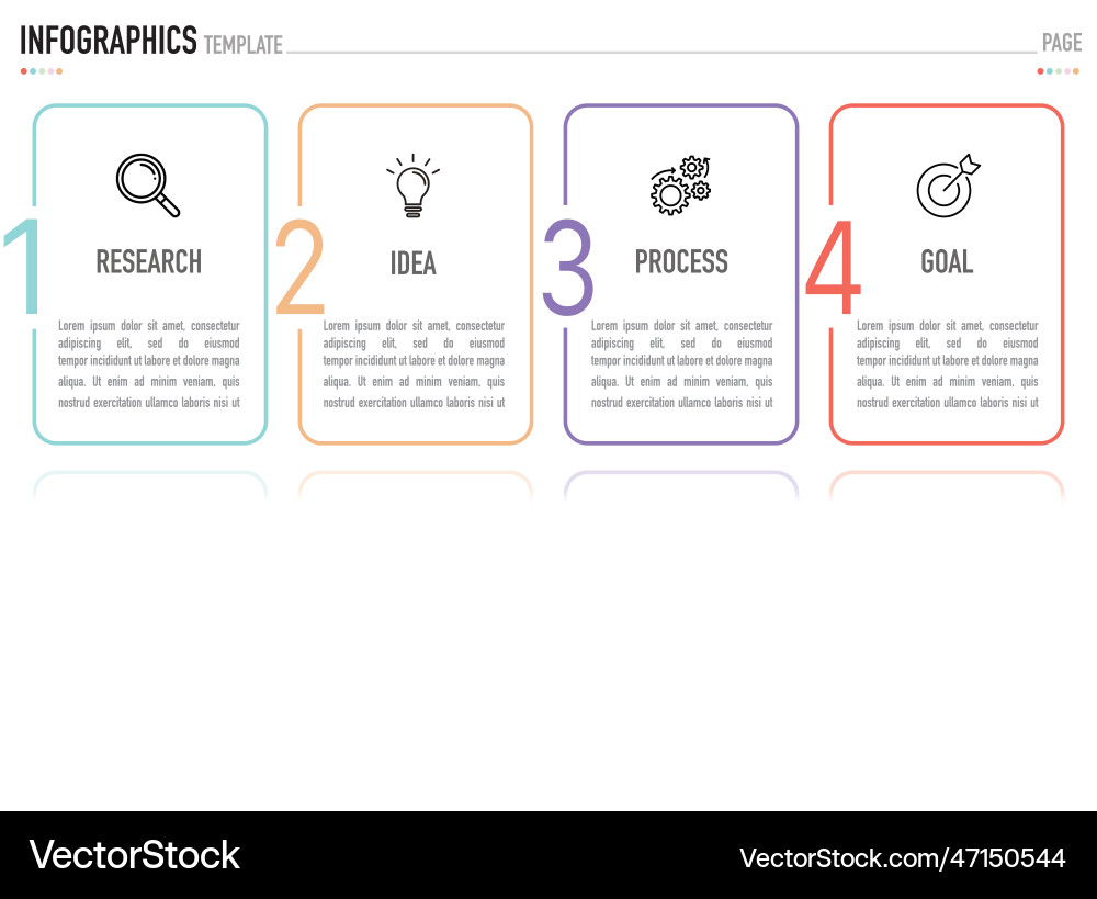Rectangular linear infographic for business vector image