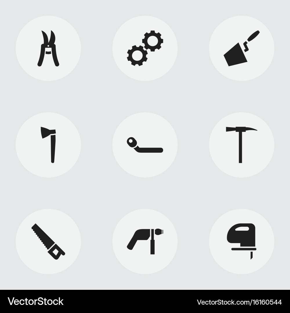 Set of 9 editable apparatus icons includes Vector Image