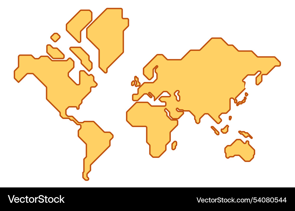 Simplified of a world map in simple Vector Image