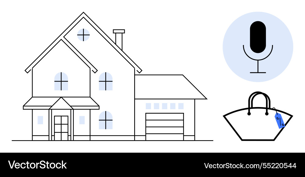 Smart home integration with voice control Smart home integration with voice control vector image