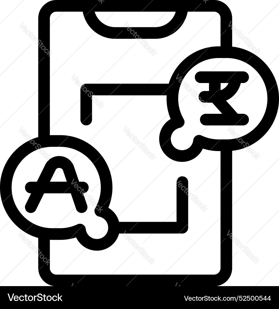 Smartphone displaying language translation app Smartphone displaying language translation app vector image