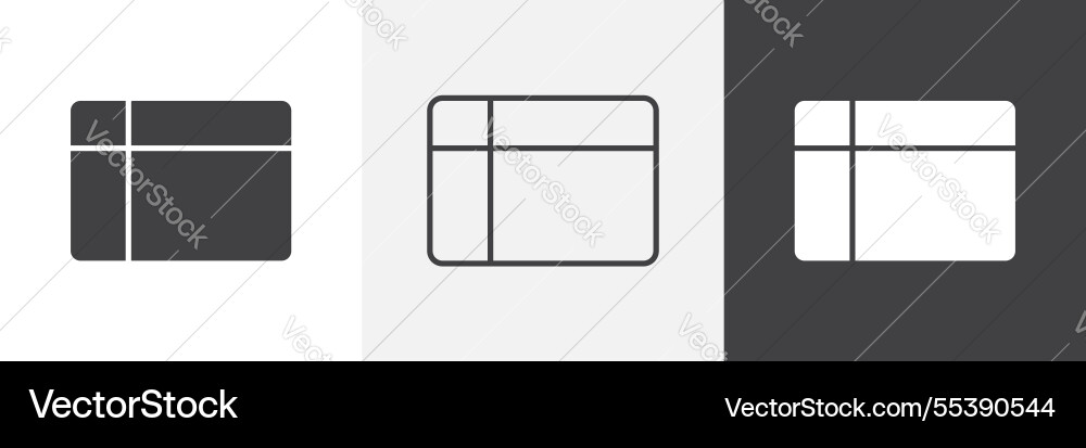Table layout icons graphics pack Table layout icons graphics pack vector image