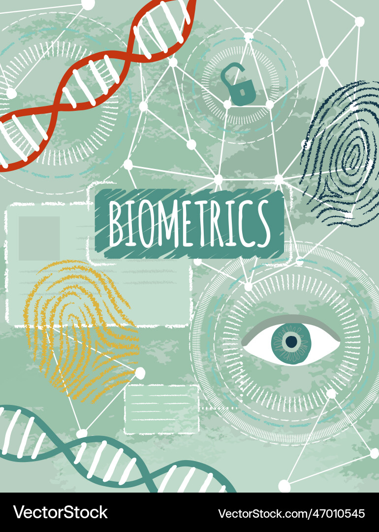 Biometrics id access data security tech vector image