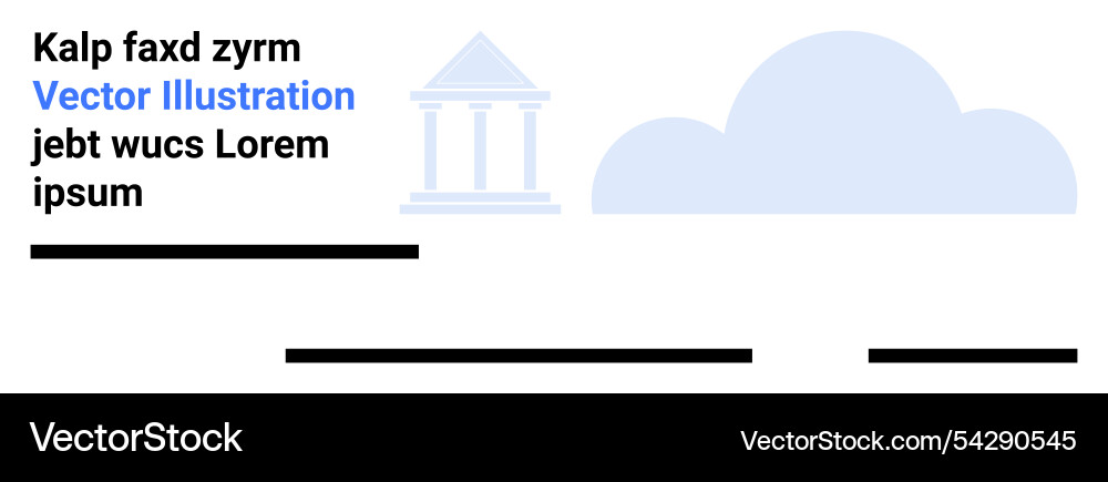Blue cloud with building and text elements for web Vector Image