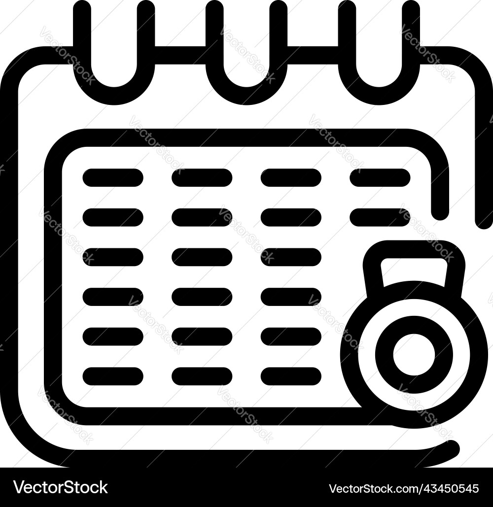 Calendar diet icon outline run program Vector Image