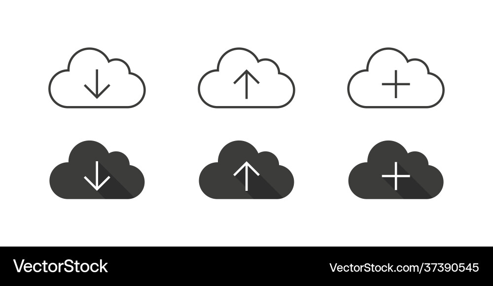Cloud icons computing devices connected Cloud icons computing devices connected vector image