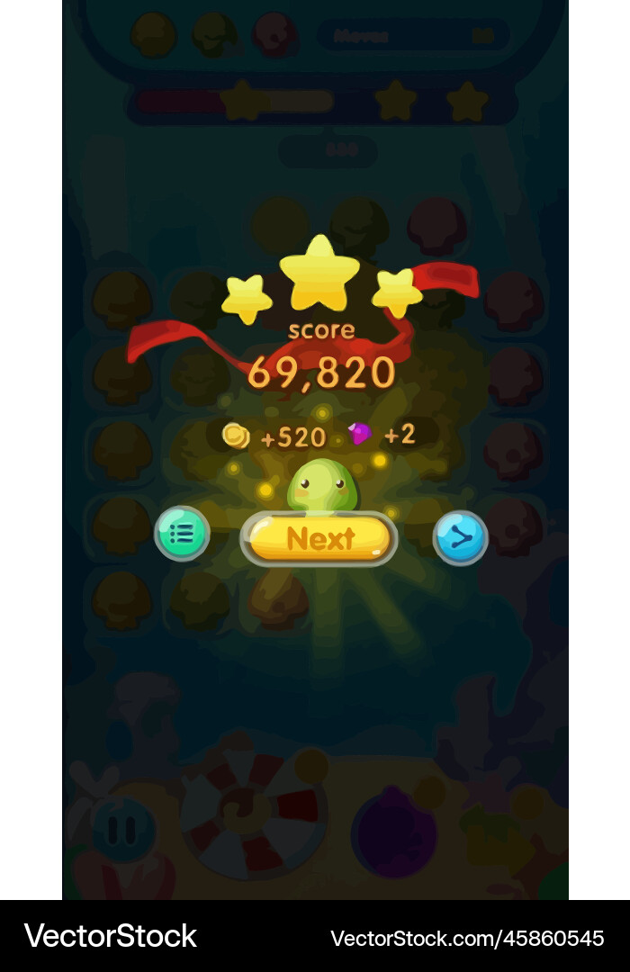 Complete set of level button game ui pop-up icon vector image