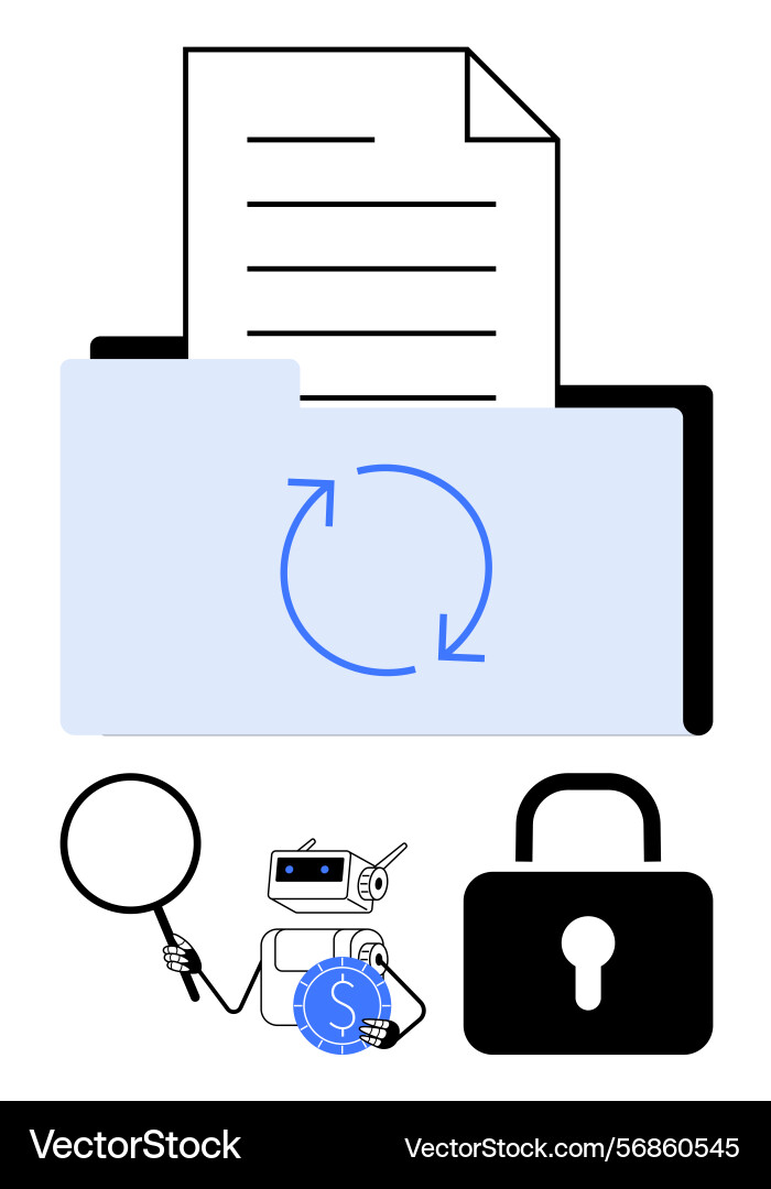 Data management with file syncing secure storage Data management with file syncing secure storage vector image