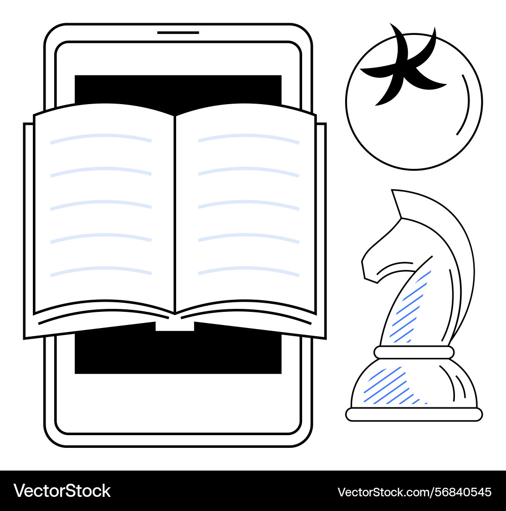Digital learning and strategic thinking with open Vector Image