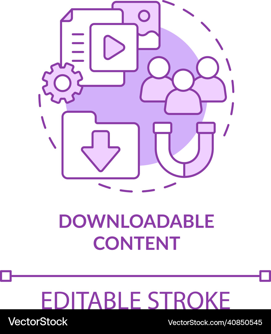 Downloadbare Inhalte lila Konzept-Symbol Downloadbare Inhalte lila Konzept-Symbol vektorbild