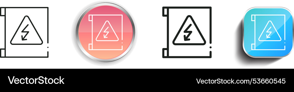 Electric icon thin linear regular and button Electric icon thin linear regular and button vector image