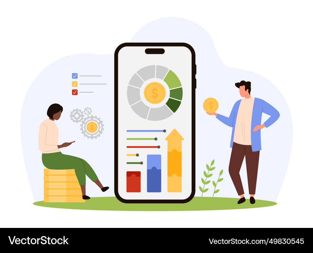 Finance data analysis and company analytics Finance data analysis and company analytics vector image