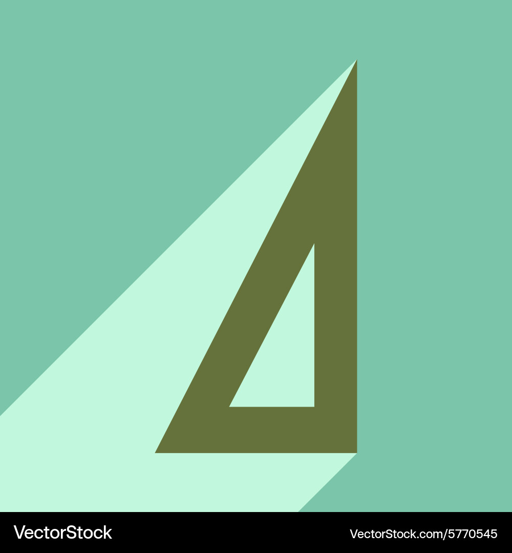 Flat with shadow icon and mobile application ruler vector image