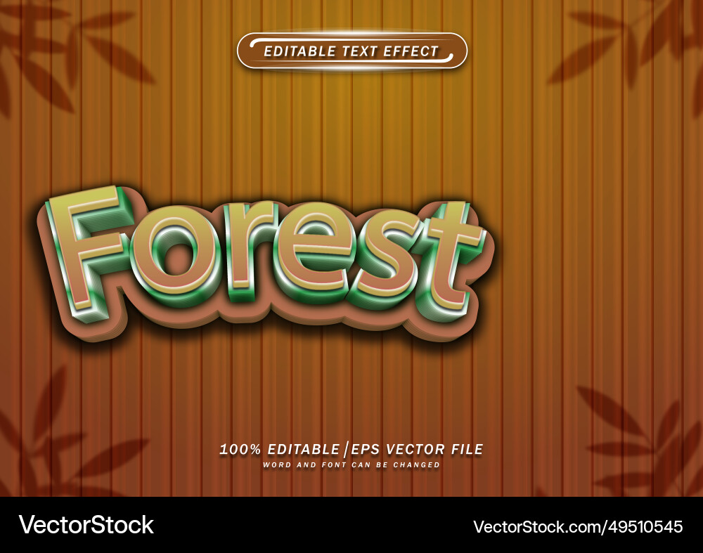 Forest text editable effect Forest text editable effect vector image