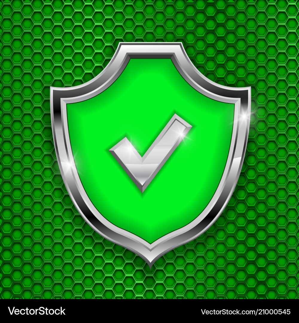 Green Shield Security Accept Symbol vector image