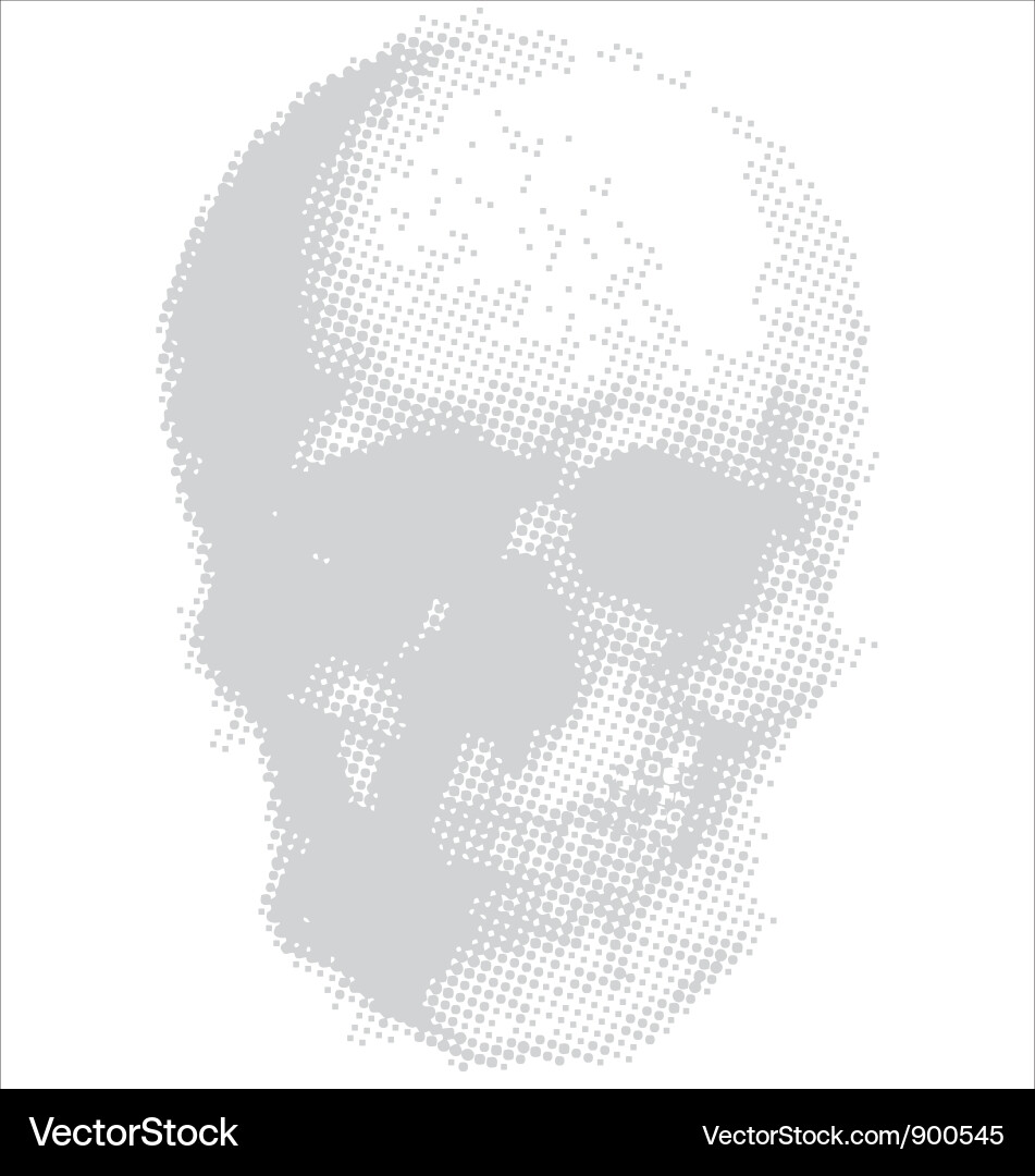 Halftone Skull Pattern Vector Image