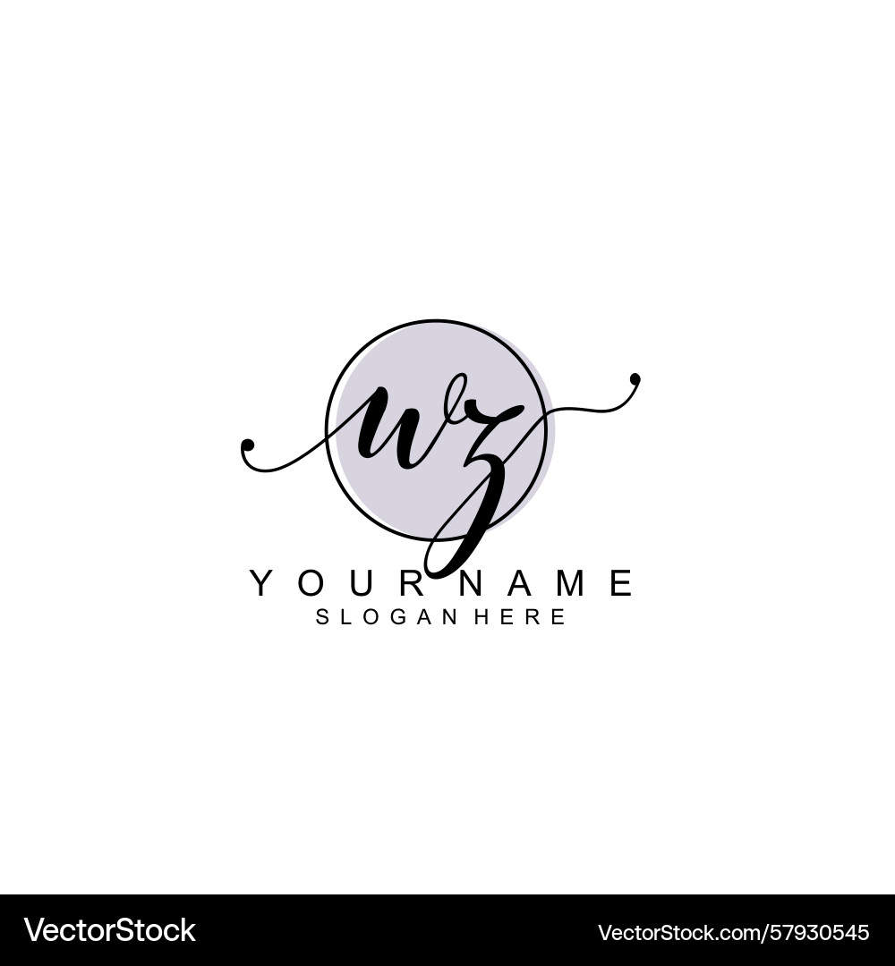 Handwriting logo concepts with initial wz Handwriting logo concepts with initial wz Vector Image