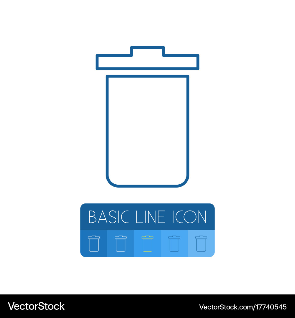 Isolated trash bin outline garbage container vector image